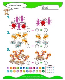 Çıkarma İşlemi Çalışma Sayfaları